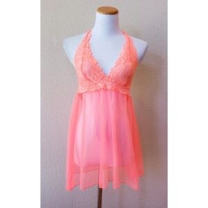 Victoria's Secret coral lace combo chemise